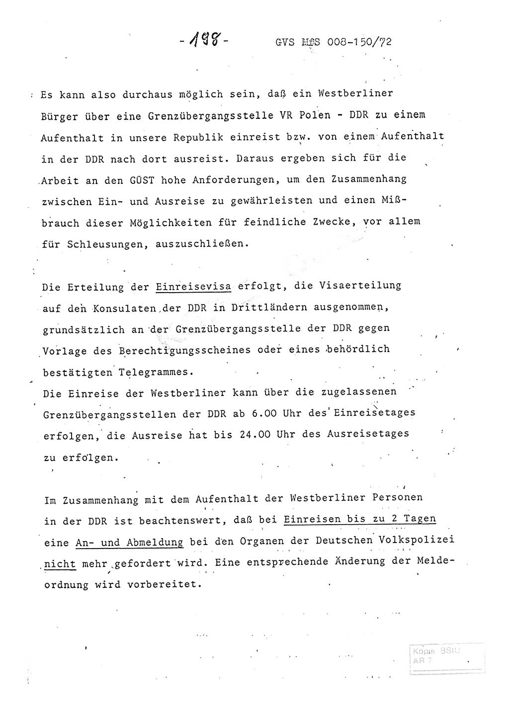 Referat (Entwurf) des Genossen Minister (Generaloberst Erich Mielke) auf der Dienstkonferenz 1972, Ministerium für Staatssicherheit (MfS) [Deutsche Demokratische Republik (DDR)], Der Minister, Geheime Verschlußsache (GVS) 008-150/72, Berlin 25.2.1972, Seite 198 (Ref. Entw. DK MfS DDR Min. GVS 008-150/72 1972, S. 198)