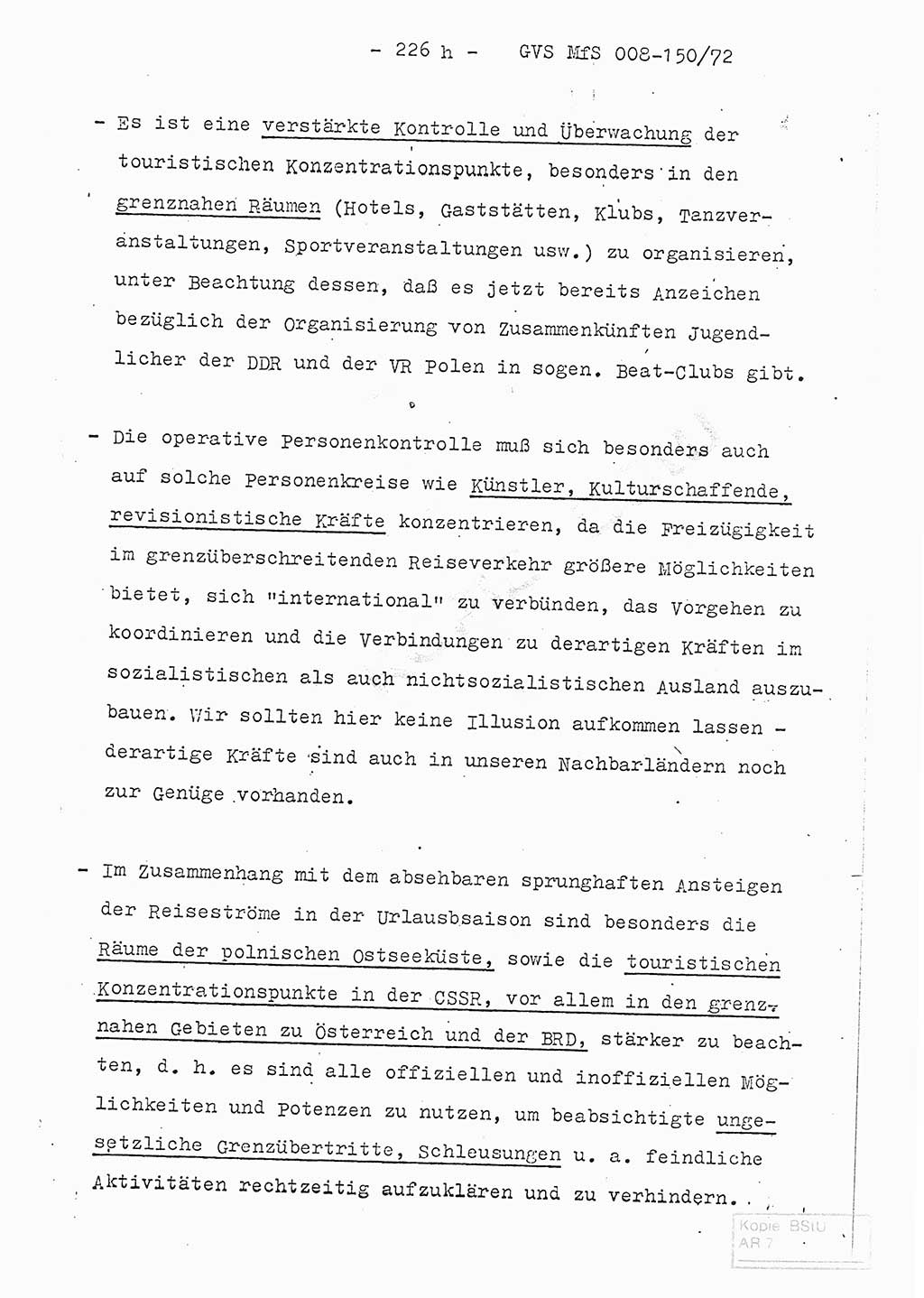Referat (Entwurf) des Genossen Minister (Generaloberst Erich Mielke) auf der Dienstkonferenz 1972, Ministerium für Staatssicherheit (MfS) [Deutsche Demokratische Republik (DDR)], Der Minister, Geheime Verschlußsache (GVS) 008-150/72, Berlin 25.2.1972, Seite 226/8 (Ref. Entw. DK MfS DDR Min. GVS 008-150/72 1972, S. 226/8)