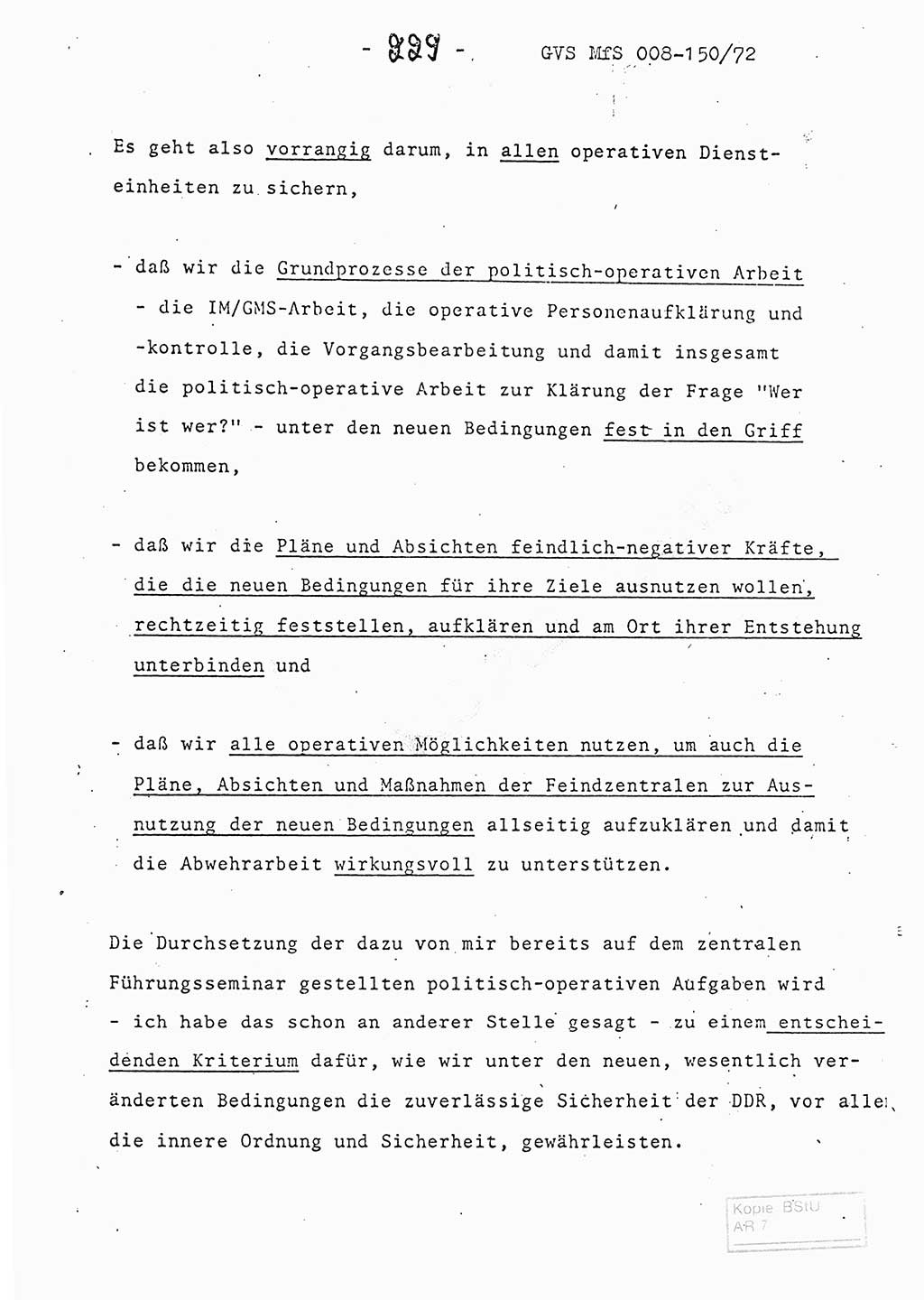 Referat (Entwurf) des Genossen Minister (Generaloberst Erich Mielke) auf der Dienstkonferenz 1972, Ministerium für Staatssicherheit (MfS) [Deutsche Demokratische Republik (DDR)], Der Minister, Geheime Verschlußsache (GVS) 008-150/72, Berlin 25.2.1972, Seite 229 (Ref. Entw. DK MfS DDR Min. GVS 008-150/72 1972, S. 229)
