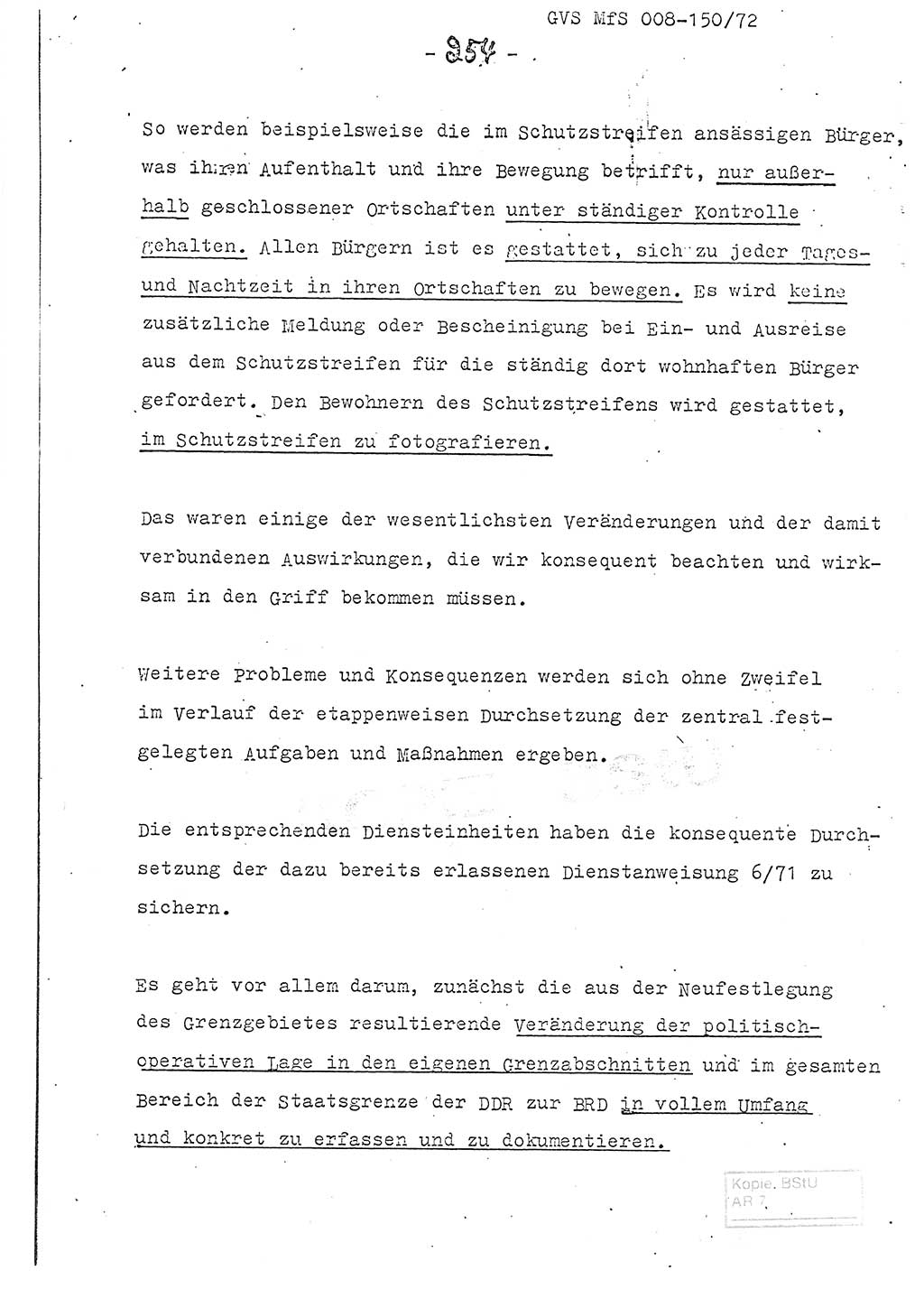 Referat (Entwurf) des Genossen Minister (Generaloberst Erich Mielke) auf der Dienstkonferenz 1972, Ministerium für Staatssicherheit (MfS) [Deutsche Demokratische Republik (DDR)], Der Minister, Geheime Verschlußsache (GVS) 008-150/72, Berlin 25.2.1972, Seite 254 (Ref. Entw. DK MfS DDR Min. GVS 008-150/72 1972, S. 254)