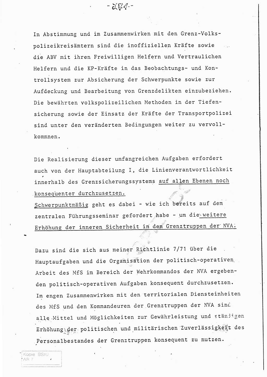 Referat (Entwurf) des Genossen Minister (Generaloberst Erich Mielke) auf der Dienstkonferenz 1972, Ministerium für Staatssicherheit (MfS) [Deutsche Demokratische Republik (DDR)], Der Minister, Geheime Verschlußsache (GVS) 008-150/72, Berlin 25.2.1972, Seite 271 (Ref. Entw. DK MfS DDR Min. GVS 008-150/72 1972, S. 271)