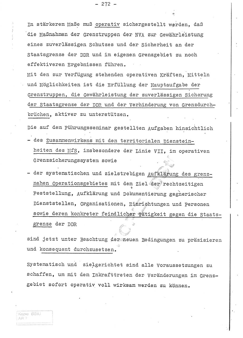 Referat (Entwurf) des Genossen Minister (Generaloberst Erich Mielke) auf der Dienstkonferenz 1972, Ministerium für Staatssicherheit (MfS) [Deutsche Demokratische Republik (DDR)], Der Minister, Geheime Verschlußsache (GVS) 008-150/72, Berlin 25.2.1972, Seite 272 (Ref. Entw. DK MfS DDR Min. GVS 008-150/72 1972, S. 272)