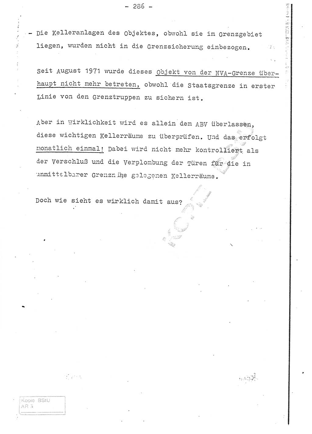 Referat (Entwurf) des Genossen Minister (Generaloberst Erich Mielke) auf der Dienstkonferenz 1972, Ministerium für Staatssicherheit (MfS) [Deutsche Demokratische Republik (DDR)], Der Minister, Geheime Verschlußsache (GVS) 008-150/72, Berlin 25.2.1972, Seite 286 (Ref. Entw. DK MfS DDR Min. GVS 008-150/72 1972, S. 286)