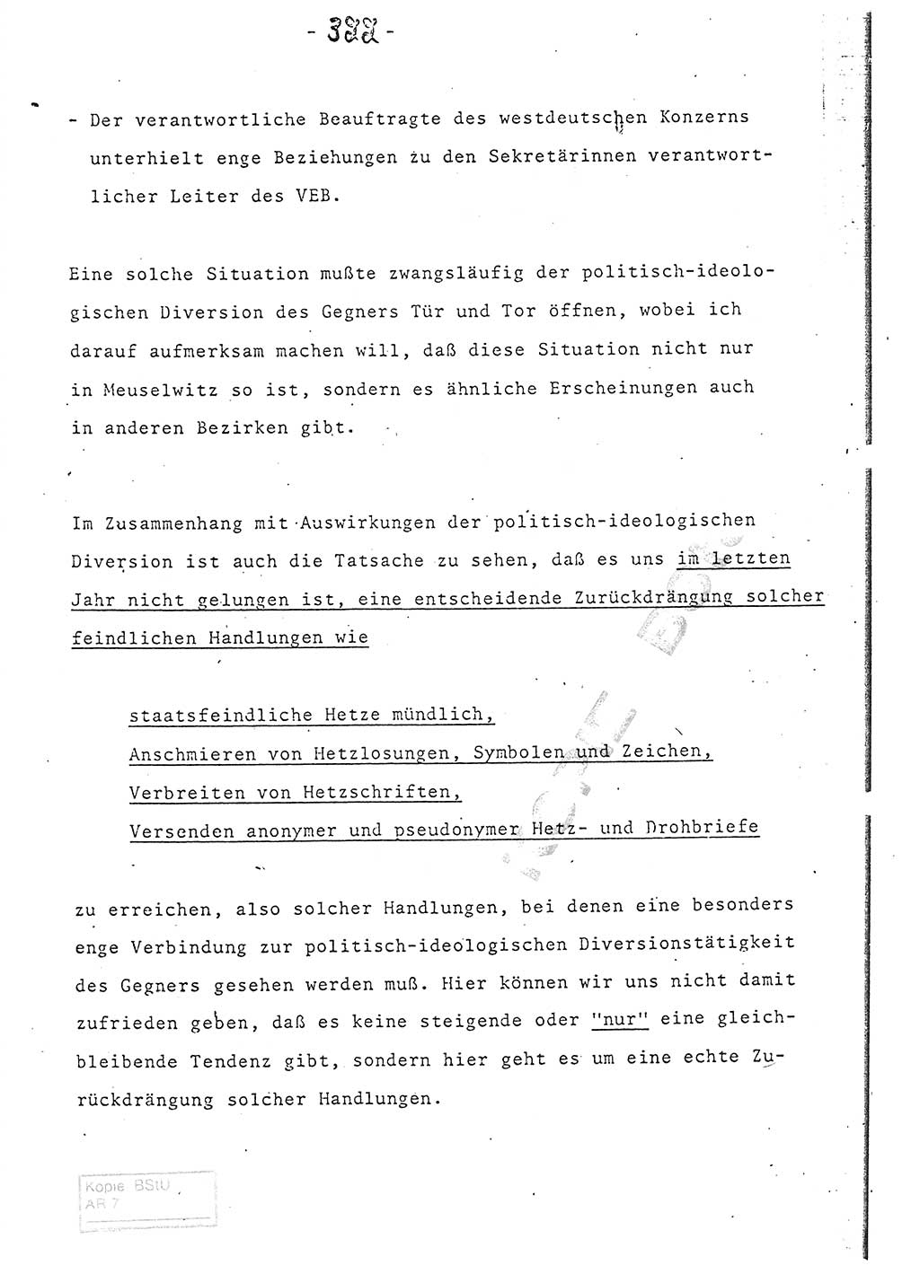 Referat (Entwurf) des Genossen Minister (Generaloberst Erich Mielke) auf der Dienstkonferenz 1972, Ministerium für Staatssicherheit (MfS) [Deutsche Demokratische Republik (DDR)], Der Minister, Geheime Verschlußsache (GVS) 008-150/72, Berlin 25.2.1972, Seite 322 (Ref. Entw. DK MfS DDR Min. GVS 008-150/72 1972, S. 322)