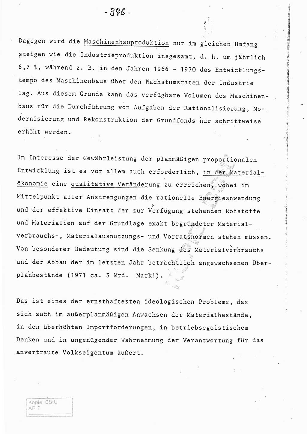 Referat (Entwurf) des Genossen Minister (Generaloberst Erich Mielke) auf der Dienstkonferenz 1972, Ministerium für Staatssicherheit (MfS) [Deutsche Demokratische Republik (DDR)], Der Minister, Geheime Verschlußsache (GVS) 008-150/72, Berlin 25.2.1972, Seite 346 (Ref. Entw. DK MfS DDR Min. GVS 008-150/72 1972, S. 346)