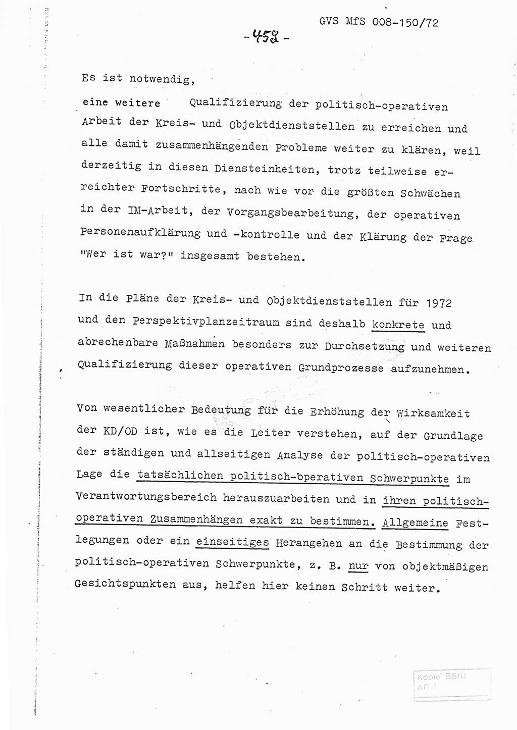 Referat (Entwurf) des Genossen Minister (Generaloberst Erich Mielke) auf der Dienstkonferenz 1972, Ministerium für Staatssicherheit (MfS) [Deutsche Demokratische Republik (DDR)], Der Minister, Geheime Verschlußsache (GVS) 008-150/72, Berlin 25.2.1972, Seite 452 (Ref. Entw. DK MfS DDR Min. GVS 008-150/72 1972, S. 452)