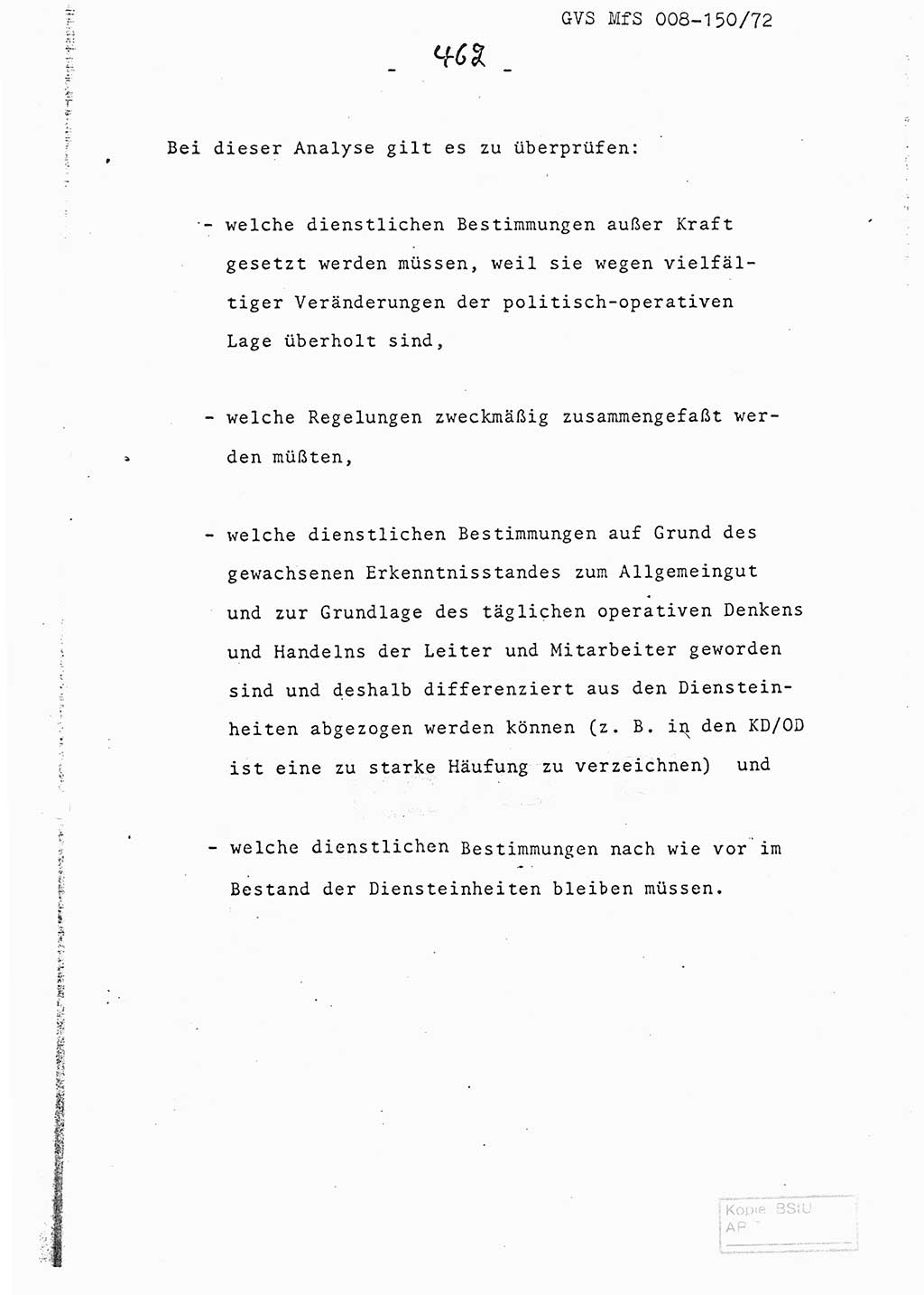 Referat (Entwurf) des Genossen Minister (Generaloberst Erich Mielke) auf der Dienstkonferenz 1972, Ministerium für Staatssicherheit (MfS) [Deutsche Demokratische Republik (DDR)], Der Minister, Geheime Verschlußsache (GVS) 008-150/72, Berlin 25.2.1972, Seite 462 (Ref. Entw. DK MfS DDR Min. GVS 008-150/72 1972, S. 462)