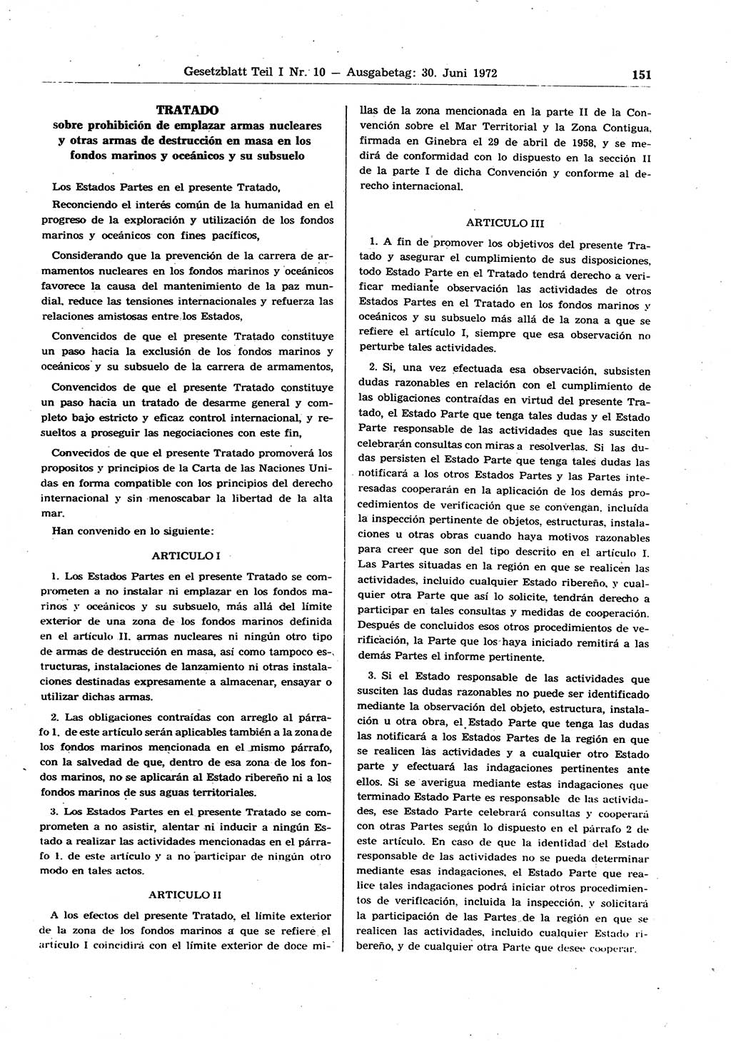 Gesetzblatt (GBl.) der Deutschen Demokratischen Republik (DDR) Teil Ⅰ 1972, Seite 151 (GBl. DDR Ⅰ 1972, S. 151)