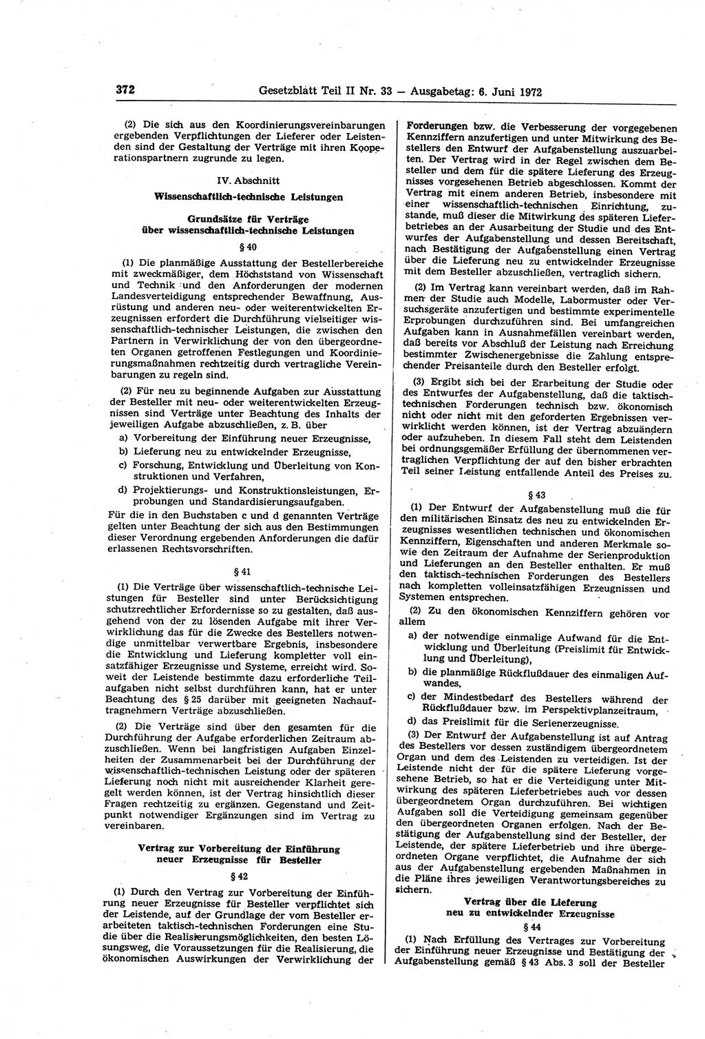 Gesetzblatt (GBl.) der Deutschen Demokratischen Republik (DDR) Teil ⅠⅠ 1972, Seite 372 (GBl. DDR ⅠⅠ 1972, S. 372)