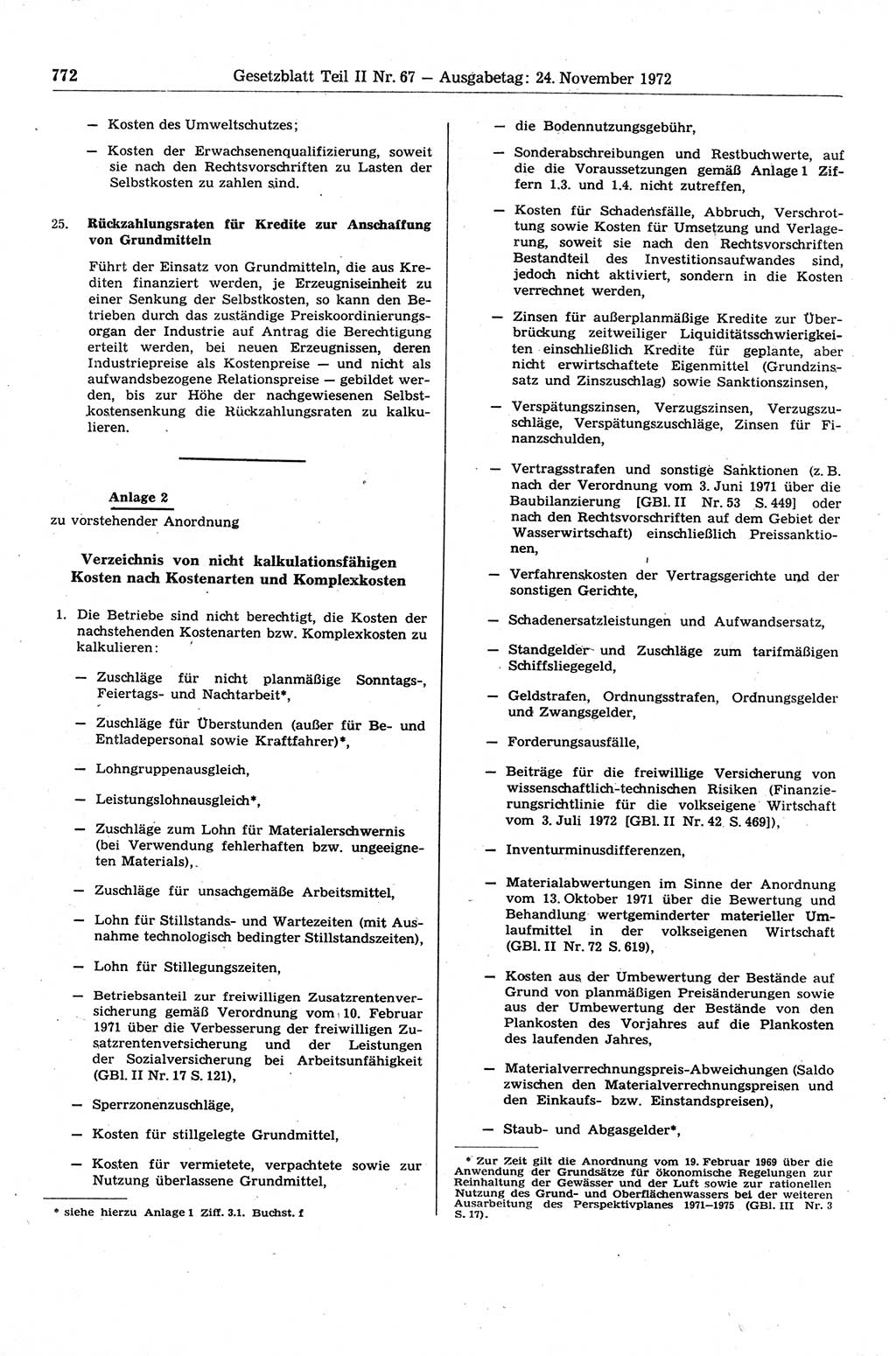 Gesetzblatt (GBl.) der Deutschen Demokratischen Republik (DDR) Teil ⅠⅠ 1972, Seite 772 (GBl. DDR ⅠⅠ 1972, S. 772)