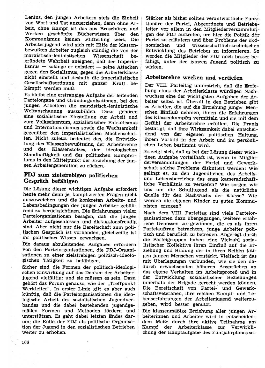 Neuer Weg (NW), Organ des Zentralkomitees (ZK) der SED (Sozialistische Einheitspartei Deutschlands) für Fragen des Parteilebens, 27. Jahrgang [Deutsche Demokratische Republik (DDR)] 1972, Seite 106 (NW ZK SED DDR 1972, S. 106)