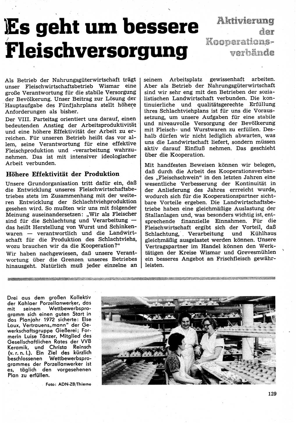 Neuer Weg (NW), Organ des Zentralkomitees (ZK) der SED (Sozialistische Einheitspartei Deutschlands) für Fragen des Parteilebens, 27. Jahrgang [Deutsche Demokratische Republik (DDR)] 1972, Seite 129 (NW ZK SED DDR 1972, S. 129)