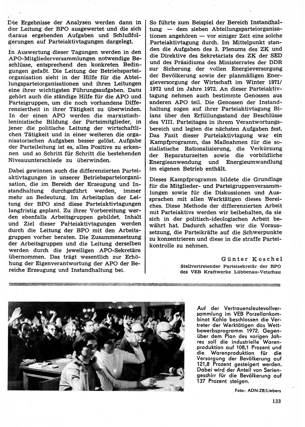 Neuer Weg (NW), Organ des Zentralkomitees (ZK) der SED (Sozialistische Einheitspartei Deutschlands) für Fragen des Parteilebens, 27. Jahrgang [Deutsche Demokratische Republik (DDR)] 1972, Seite 133 (NW ZK SED DDR 1972, S. 133)