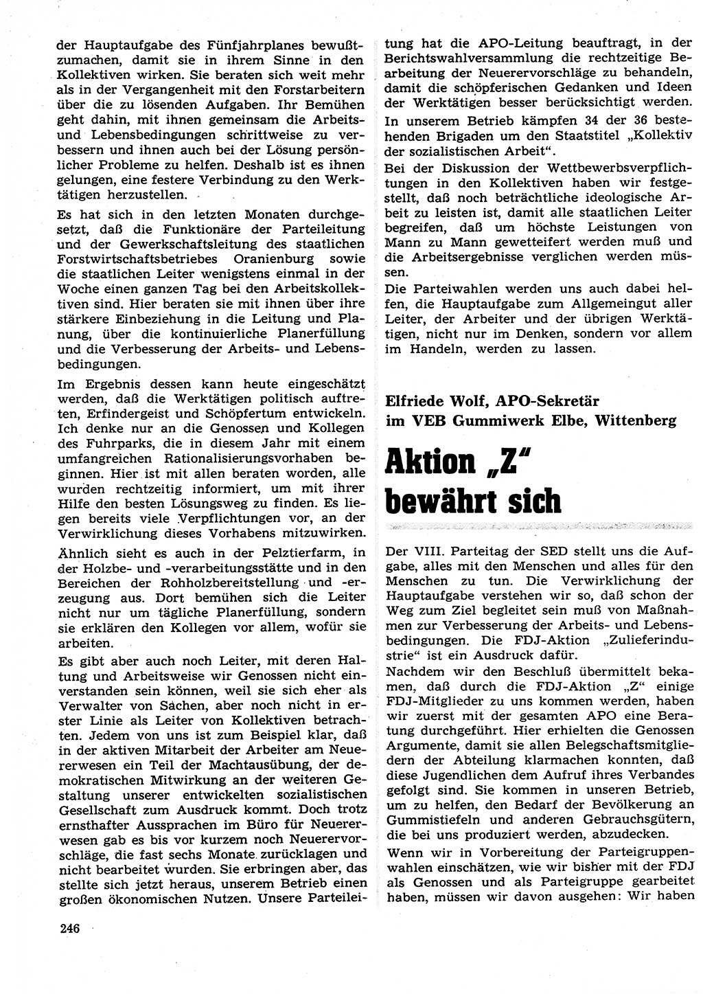 Neuer Weg (NW), Organ des Zentralkomitees (ZK) der SED (Sozialistische Einheitspartei Deutschlands) für Fragen des Parteilebens, 27. Jahrgang [Deutsche Demokratische Republik (DDR)] 1972, Seite 246 (NW ZK SED DDR 1972, S. 246)