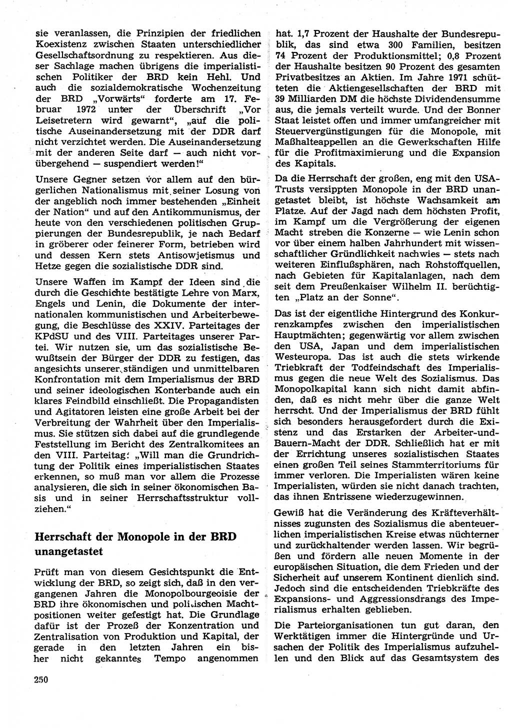 Neuer Weg (NW), Organ des Zentralkomitees (ZK) der SED (Sozialistische Einheitspartei Deutschlands) für Fragen des Parteilebens, 27. Jahrgang [Deutsche Demokratische Republik (DDR)] 1972, Seite 250 (NW ZK SED DDR 1972, S. 250)
