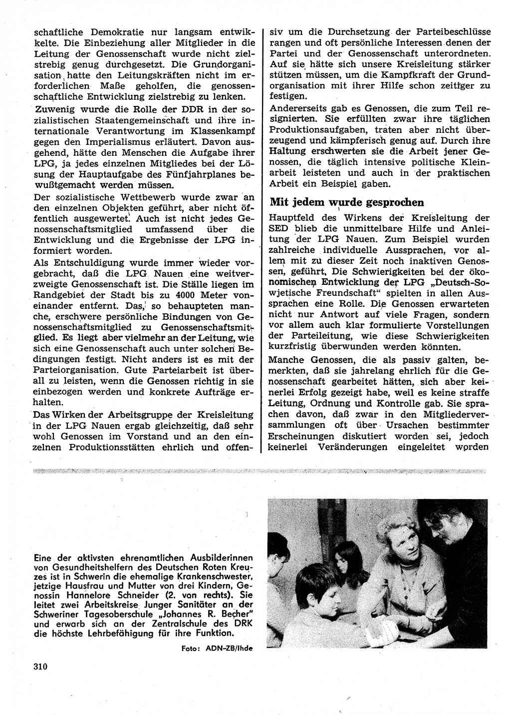 Neuer Weg (NW), Organ des Zentralkomitees (ZK) der SED (Sozialistische Einheitspartei Deutschlands) für Fragen des Parteilebens, 27. Jahrgang [Deutsche Demokratische Republik (DDR)] 1972, Seite 310 (NW ZK SED DDR 1972, S. 310)
