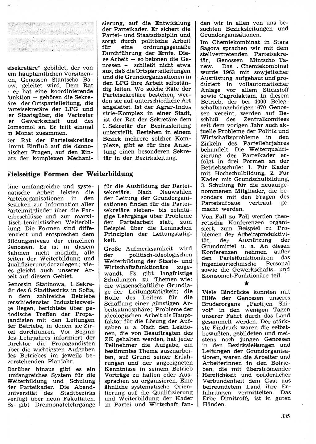 Neuer Weg (NW), Organ des Zentralkomitees (ZK) der SED (Sozialistische Einheitspartei Deutschlands) für Fragen des Parteilebens, 27. Jahrgang [Deutsche Demokratische Republik (DDR)] 1972, Seite 335 (NW ZK SED DDR 1972, S. 335)
