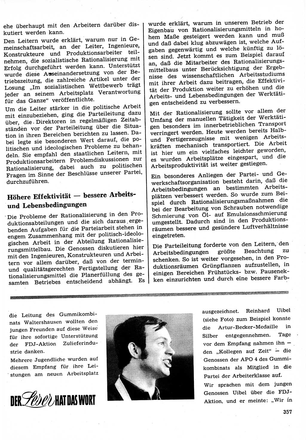 Neuer Weg (NW), Organ des Zentralkomitees (ZK) der SED (Sozialistische Einheitspartei Deutschlands) für Fragen des Parteilebens, 27. Jahrgang [Deutsche Demokratische Republik (DDR)] 1972, Seite 357 (NW ZK SED DDR 1972, S. 357)