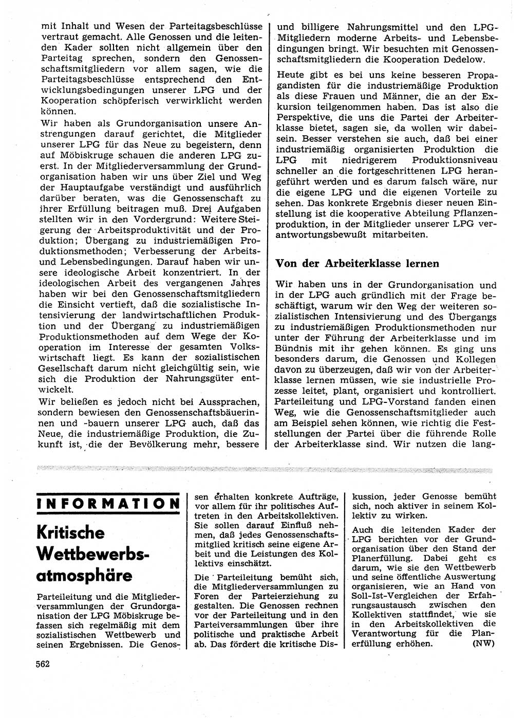 Neuer Weg (NW), Organ des Zentralkomitees (ZK) der SED (Sozialistische Einheitspartei Deutschlands) für Fragen des Parteilebens, 27. Jahrgang [Deutsche Demokratische Republik (DDR)] 1972, Seite 562 (NW ZK SED DDR 1972, S. 562)