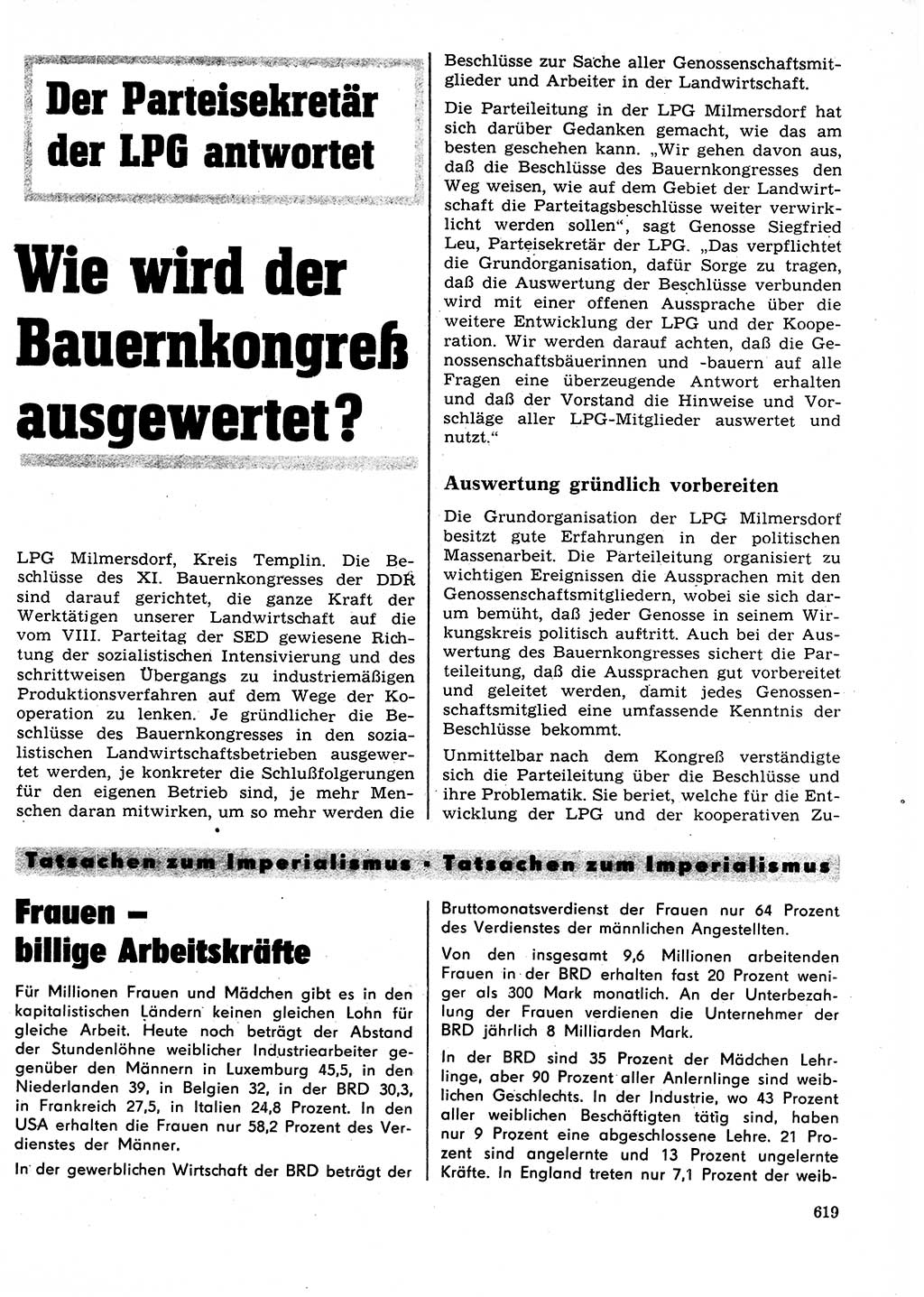 Neuer Weg (NW), Organ des Zentralkomitees (ZK) der SED (Sozialistische Einheitspartei Deutschlands) für Fragen des Parteilebens, 27. Jahrgang [Deutsche Demokratische Republik (DDR)] 1972, Seite 619 (NW ZK SED DDR 1972, S. 619)