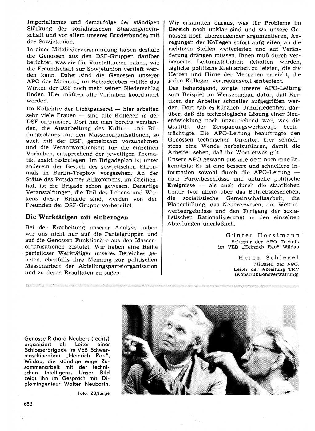 Neuer Weg (NW), Organ des Zentralkomitees (ZK) der SED (Sozialistische Einheitspartei Deutschlands) für Fragen des Parteilebens, 27. Jahrgang [Deutsche Demokratische Republik (DDR)] 1972, Seite 652 (NW ZK SED DDR 1972, S. 652)
