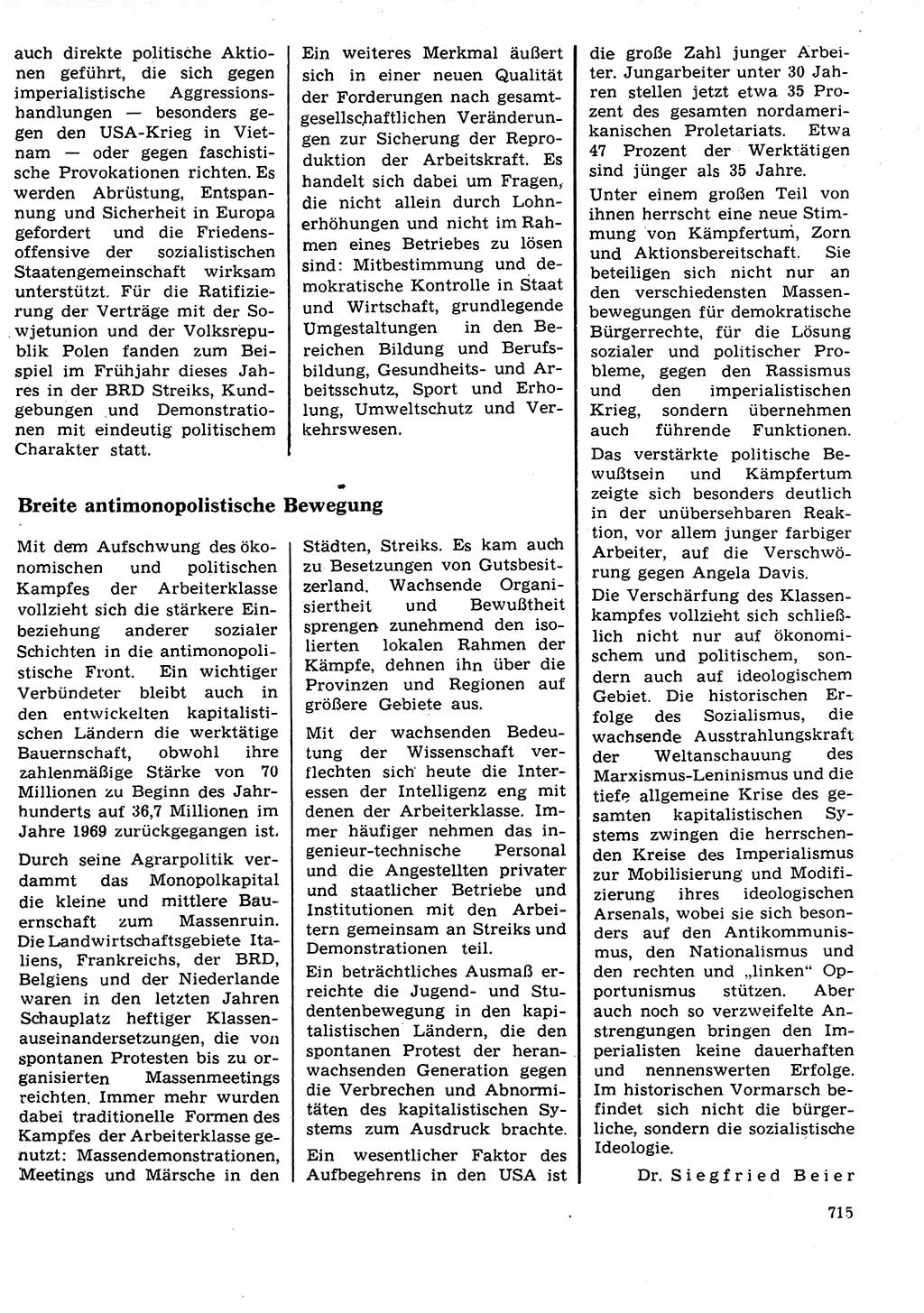 Neuer Weg (NW), Organ des Zentralkomitees (ZK) der SED (Sozialistische Einheitspartei Deutschlands) für Fragen des Parteilebens, 27. Jahrgang [Deutsche Demokratische Republik (DDR)] 1972, Seite 715 (NW ZK SED DDR 1972, S. 715)