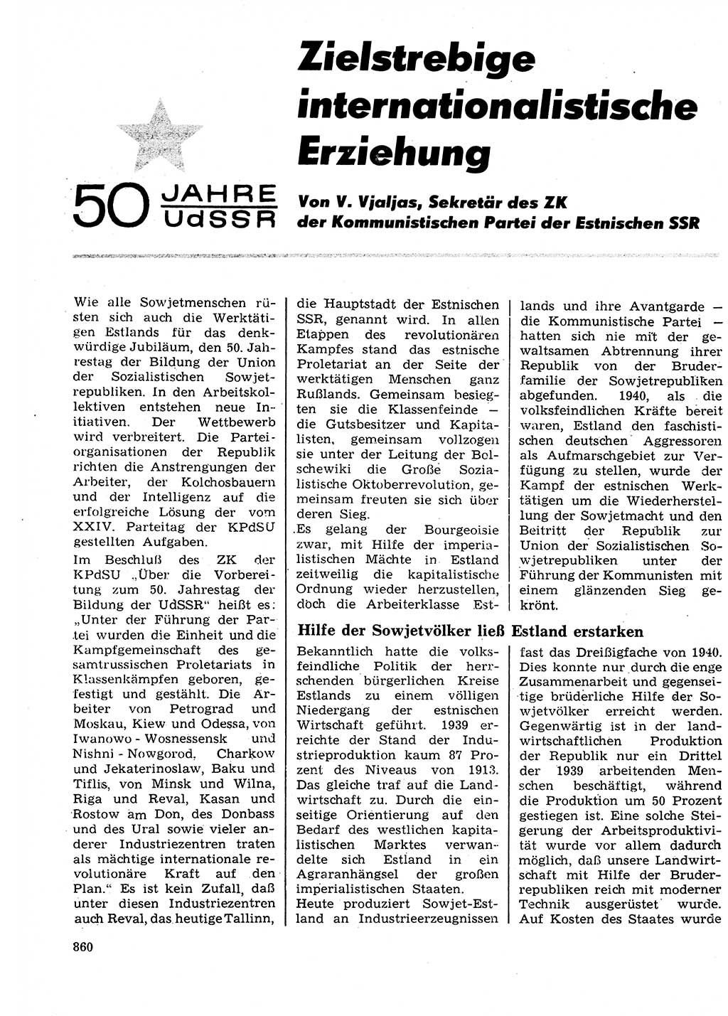 Neuer Weg (NW), Organ des Zentralkomitees (ZK) der SED (Sozialistische Einheitspartei Deutschlands) für Fragen des Parteilebens, 27. Jahrgang [Deutsche Demokratische Republik (DDR)] 1972, Seite 860 (NW ZK SED DDR 1972, S. 860)