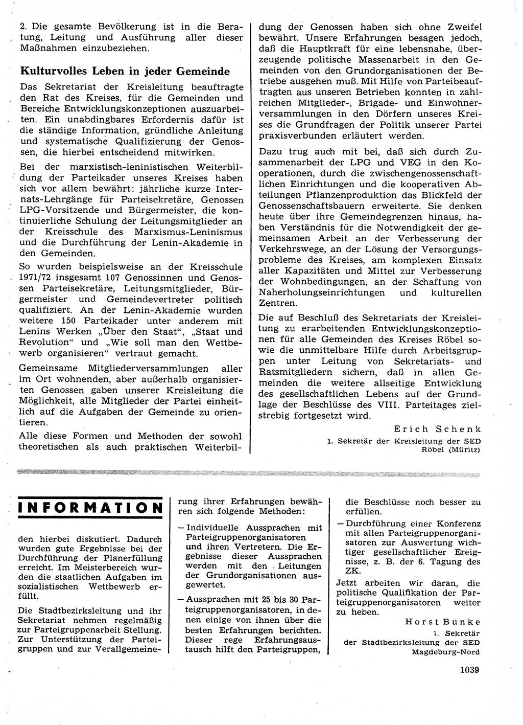 Neuer Weg (NW), Organ des Zentralkomitees (ZK) der SED (Sozialistische Einheitspartei Deutschlands) für Fragen des Parteilebens, 27. Jahrgang [Deutsche Demokratische Republik (DDR)] 1972, Seite 1039 (NW ZK SED DDR 1972, S. 1039)