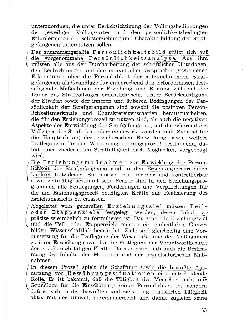 Sozialistischer Strafvollzug (SV) [Deutsche Demokratische Republik (DDR)] 1972, Seite 63 (Soz. SV DDR 1972, S. 63)