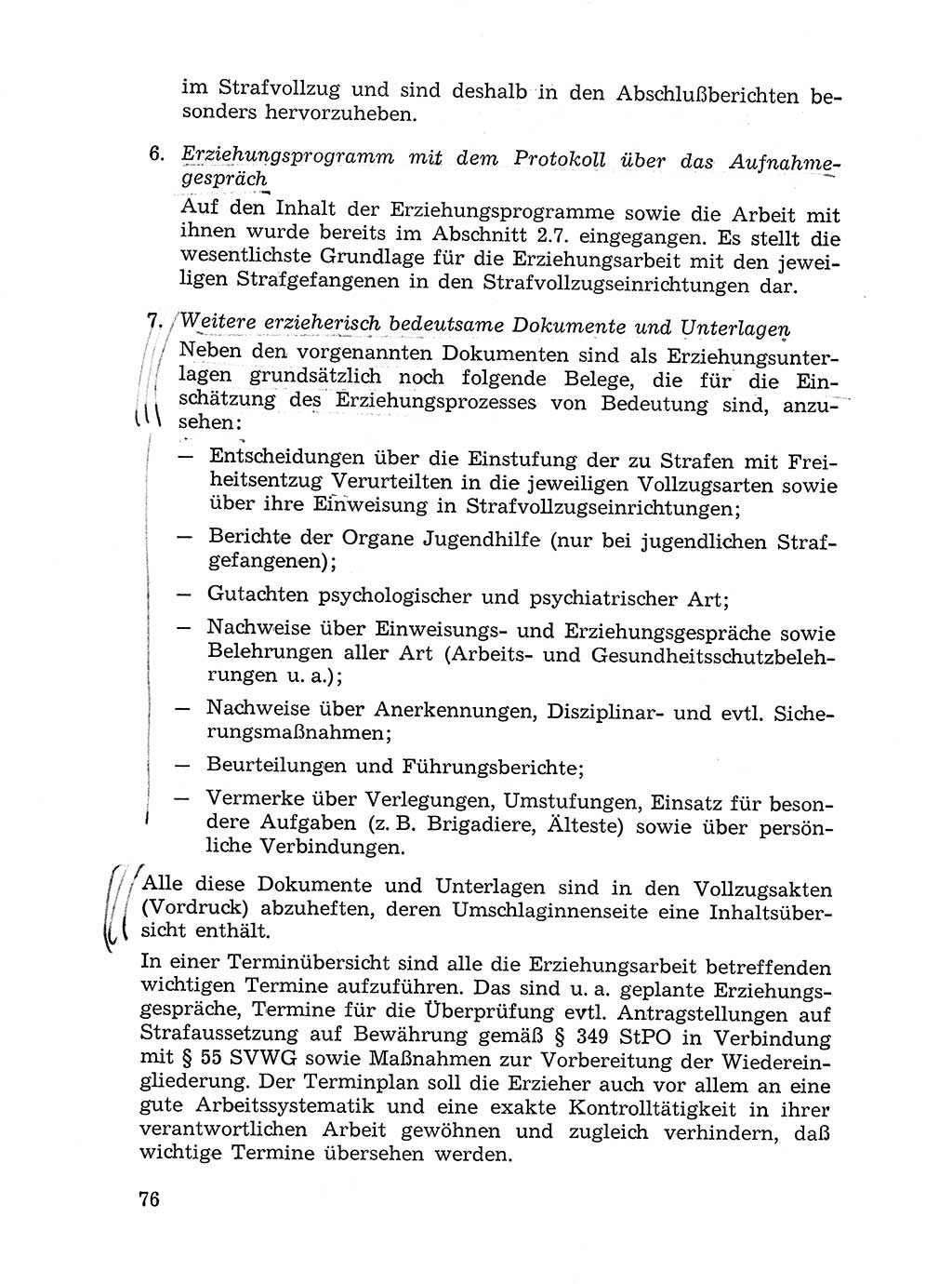 Sozialistischer Strafvollzug (SV) [Deutsche Demokratische Republik (DDR)] 1972, Seite 76 (Soz. SV DDR 1972, S. 76)