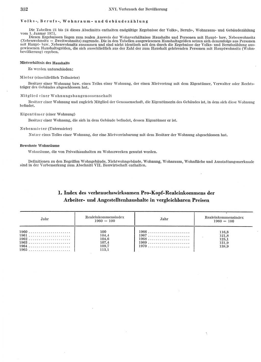 Statistisches Jahrbuch der Deutschen Demokratischen Republik (DDR) 1972, Seite 352 (Stat. Jb. DDR 1972, S. 352)