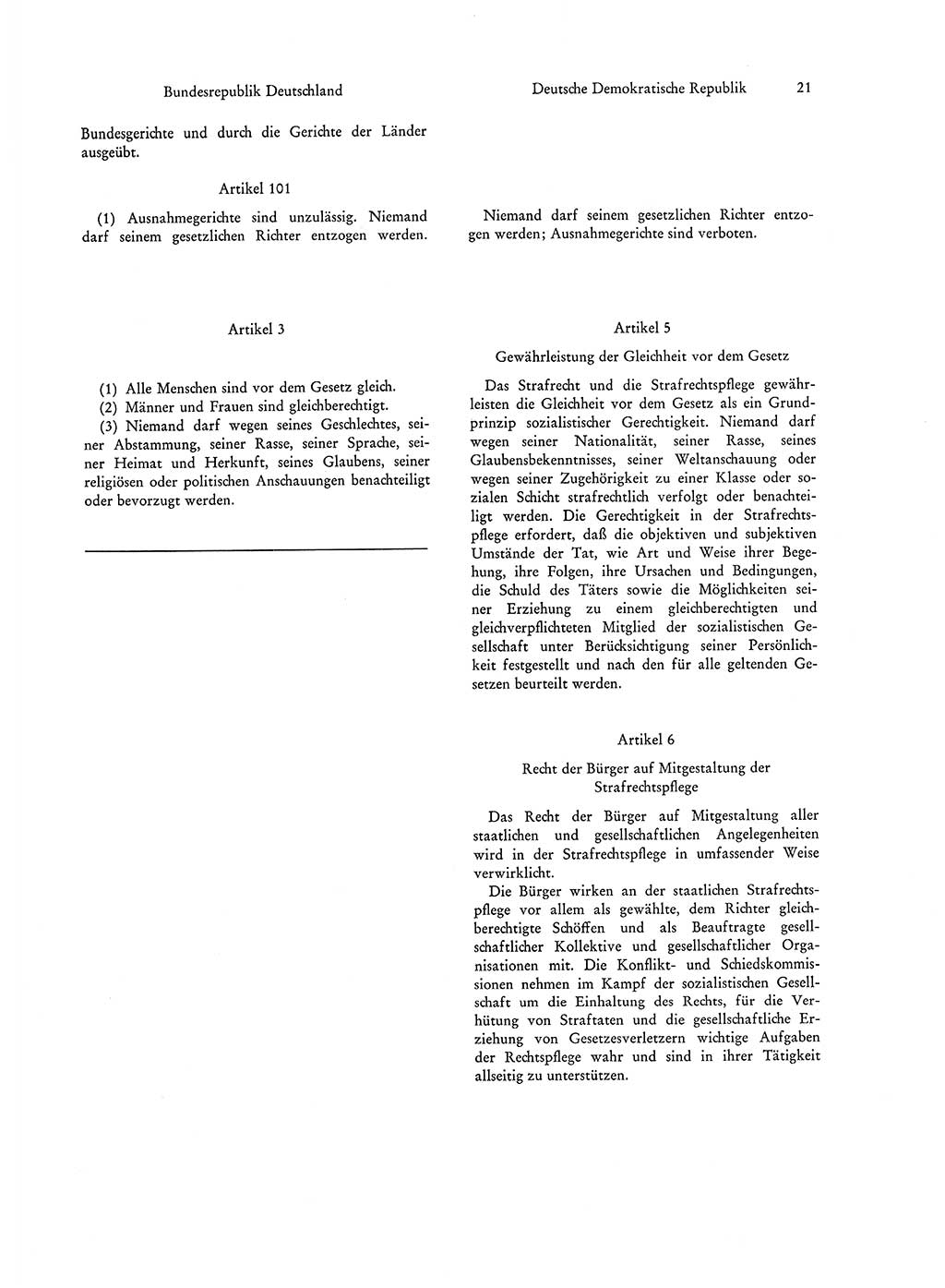 Strafgesetzgebung in Deutschland [Bundesrepublik Deutschland (BRD) und Deutsche Demokratische Republik (DDR)] 1972, Seite 21 (Str.-Ges. Dtl. StGB BRD DDR 1972, S. 21)