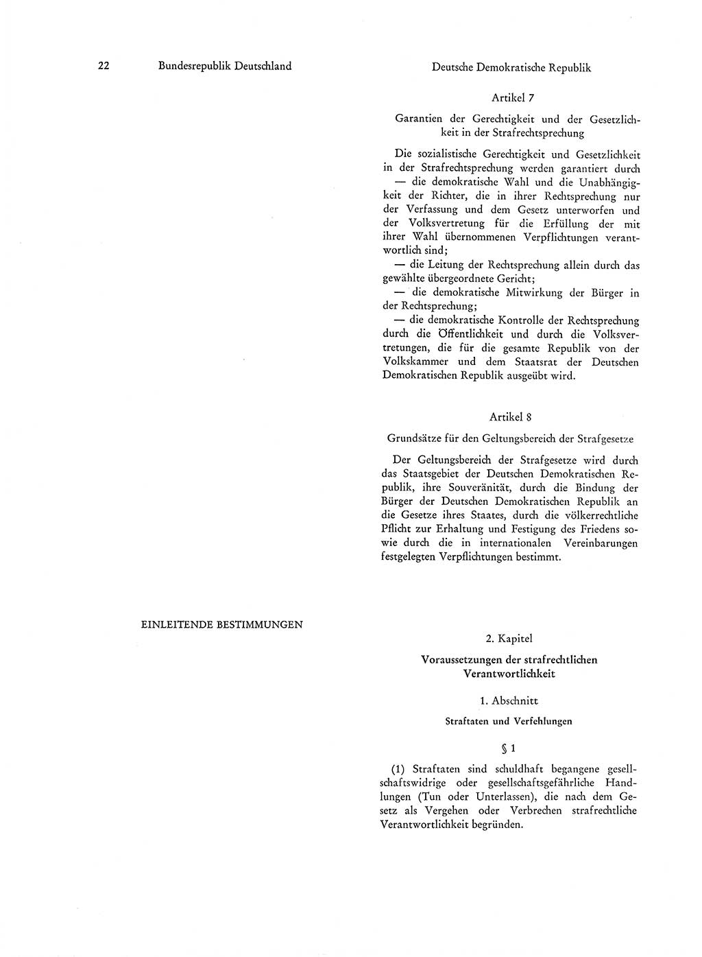 Strafgesetzgebung in Deutschland [Bundesrepublik Deutschland (BRD) und Deutsche Demokratische Republik (DDR)] 1972, Seite 22 (Str.-Ges. Dtl. StGB BRD DDR 1972, S. 22)