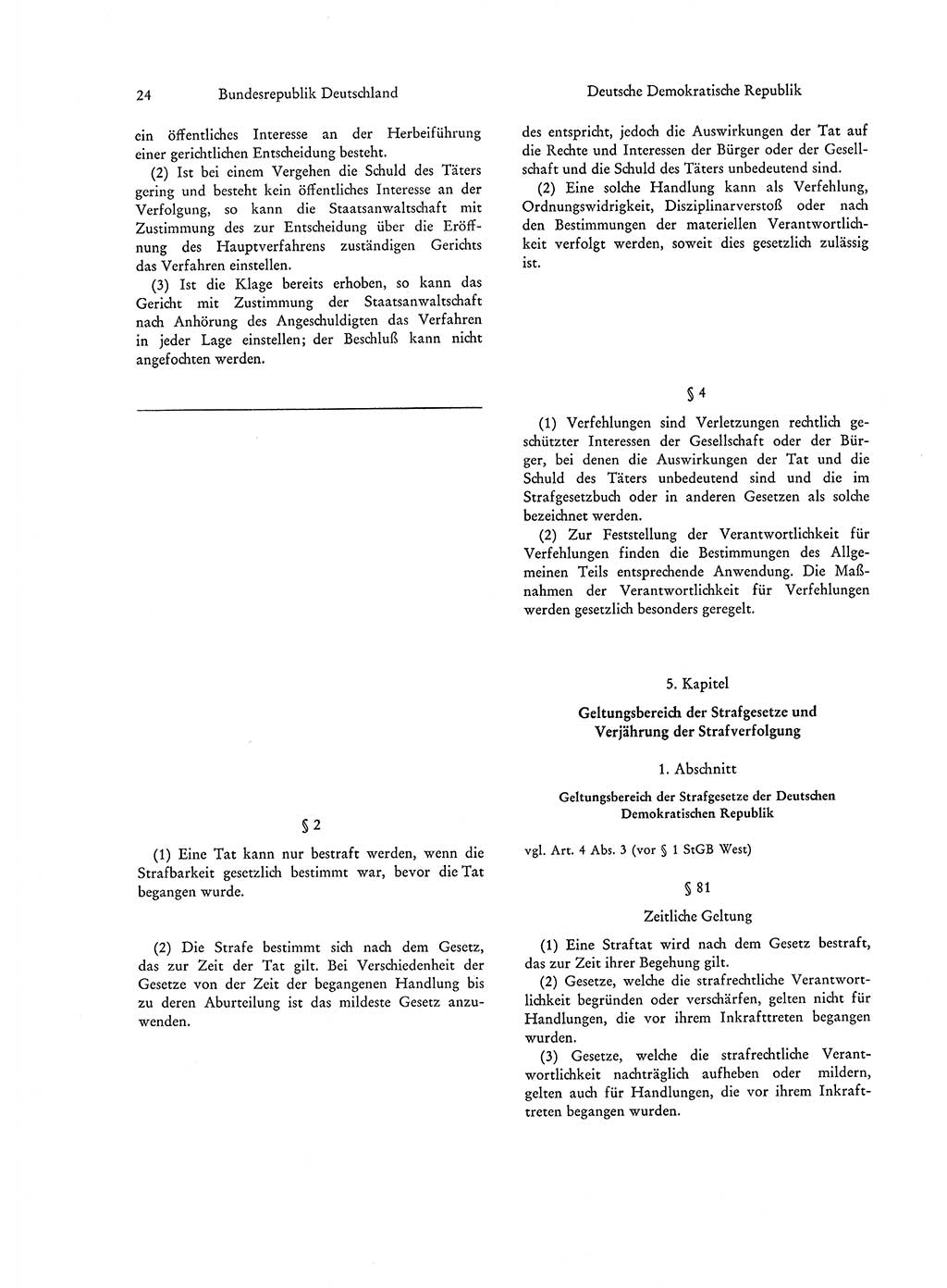 Strafgesetzgebung in Deutschland [Bundesrepublik Deutschland (BRD) und Deutsche Demokratische Republik (DDR)] 1972, Seite 24 (Str.-Ges. Dtl. StGB BRD DDR 1972, S. 24)