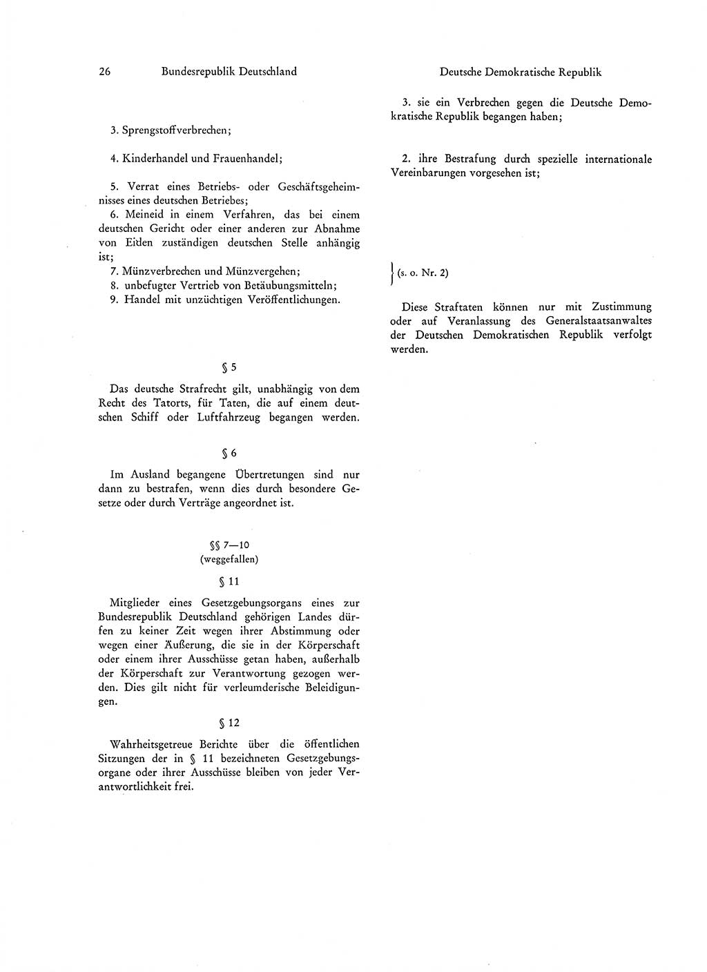 Strafgesetzgebung in Deutschland [Bundesrepublik Deutschland (BRD) und Deutsche Demokratische Republik (DDR)] 1972, Seite 26 (Str.-Ges. Dtl. StGB BRD DDR 1972, S. 26)