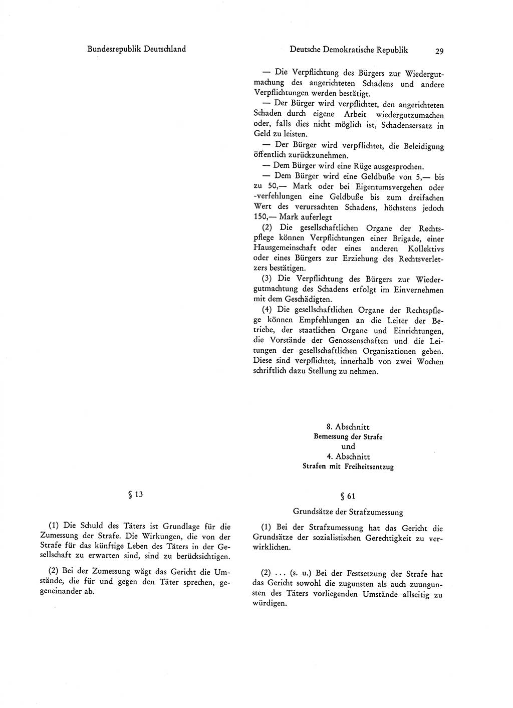 Strafgesetzgebung in Deutschland [Bundesrepublik Deutschland (BRD) und Deutsche Demokratische Republik (DDR)] 1972, Seite 29 (Str.-Ges. Dtl. StGB BRD DDR 1972, S. 29)