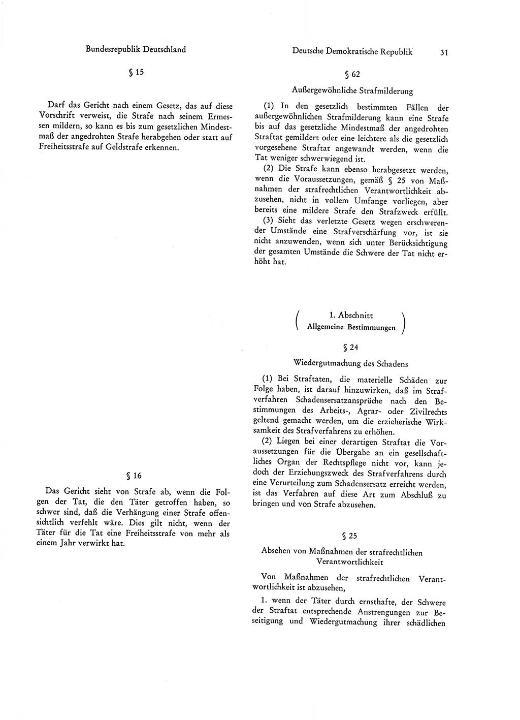 Strafgesetzgebung in Deutschland [Bundesrepublik Deutschland (BRD) und Deutsche Demokratische Republik (DDR)] 1972, Seite 31 (Str.-Ges. Dtl. StGB BRD DDR 1972, S. 31)