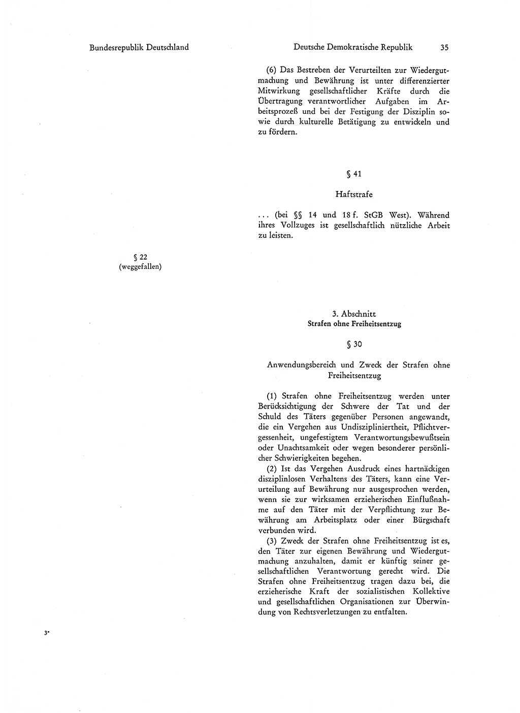 Strafgesetzgebung in Deutschland [Bundesrepublik Deutschland (BRD) und Deutsche Demokratische Republik (DDR)] 1972, Seite 35 (Str.-Ges. Dtl. StGB BRD DDR 1972, S. 35)