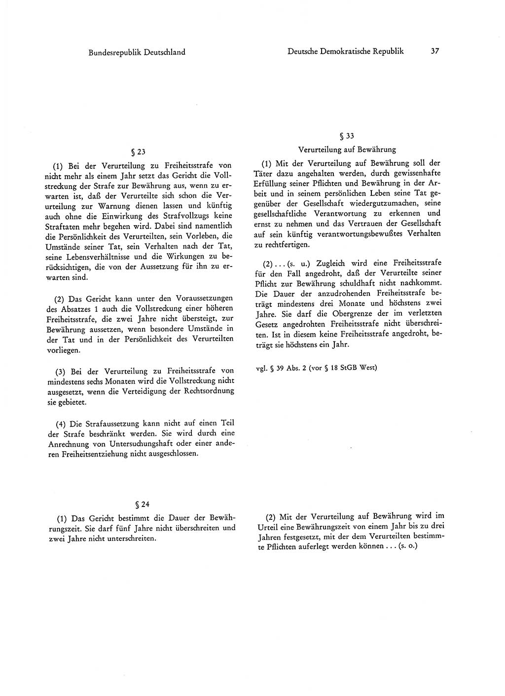 Strafgesetzgebung in Deutschland [Bundesrepublik Deutschland (BRD) und Deutsche Demokratische Republik (DDR)] 1972, Seite 37 (Str.-Ges. Dtl. StGB BRD DDR 1972, S. 37)