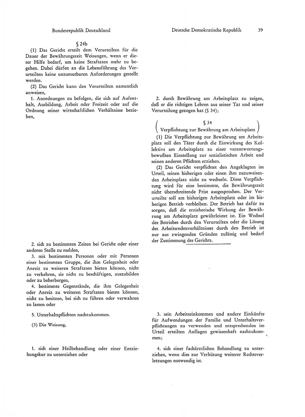 Strafgesetzgebung in Deutschland [Bundesrepublik Deutschland (BRD) und Deutsche Demokratische Republik (DDR)] 1972, Seite 39 (Str.-Ges. Dtl. StGB BRD DDR 1972, S. 39)