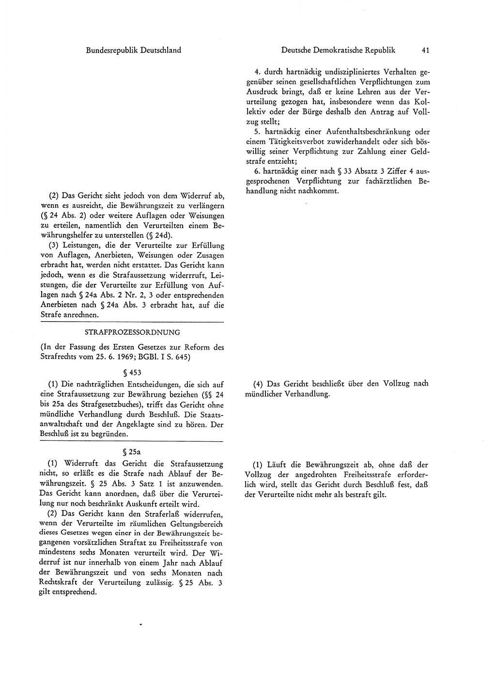 Strafgesetzgebung in Deutschland [Bundesrepublik Deutschland (BRD) und Deutsche Demokratische Republik (DDR)] 1972, Seite 41 (Str.-Ges. Dtl. StGB BRD DDR 1972, S. 41)