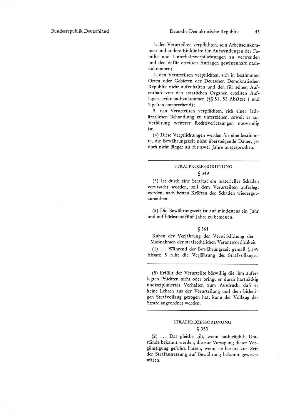 Strafgesetzgebung in Deutschland [Bundesrepublik Deutschland (BRD) und Deutsche Demokratische Republik (DDR)] 1972, Seite 43 (Str.-Ges. Dtl. StGB BRD DDR 1972, S. 43)