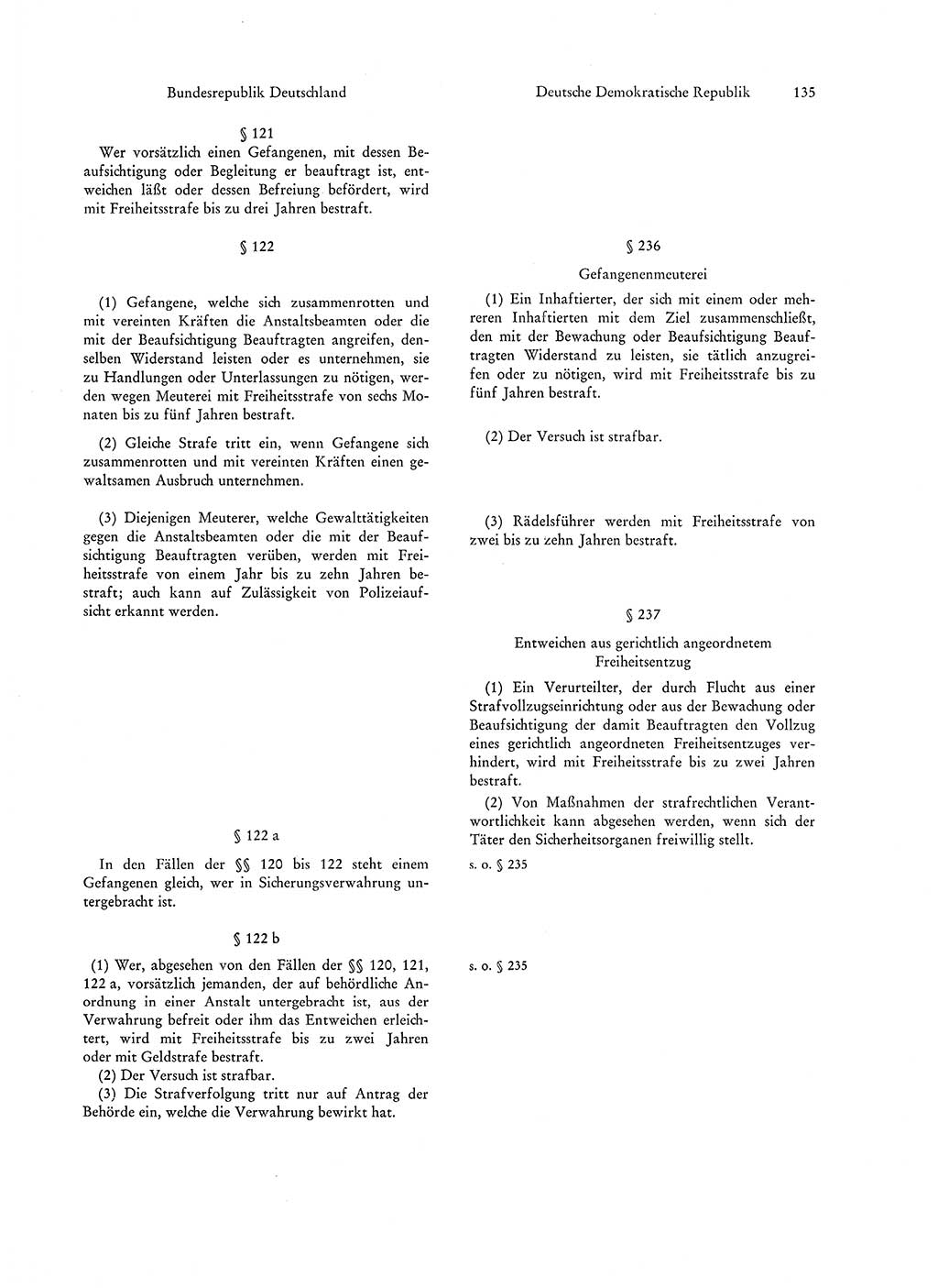 Strafgesetzgebung in Deutschland [Bundesrepublik Deutschland (BRD) und Deutsche Demokratische Republik (DDR)] 1972, Seite 135 (Str.-Ges. Dtl. StGB BRD DDR 1972, S. 135)