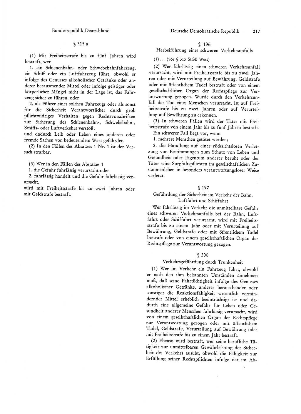 Strafgesetzgebung in Deutschland [Bundesrepublik Deutschland (BRD) und Deutsche Demokratische Republik (DDR)] 1972, Seite 217 (Str.-Ges. Dtl. StGB BRD DDR 1972, S. 217)