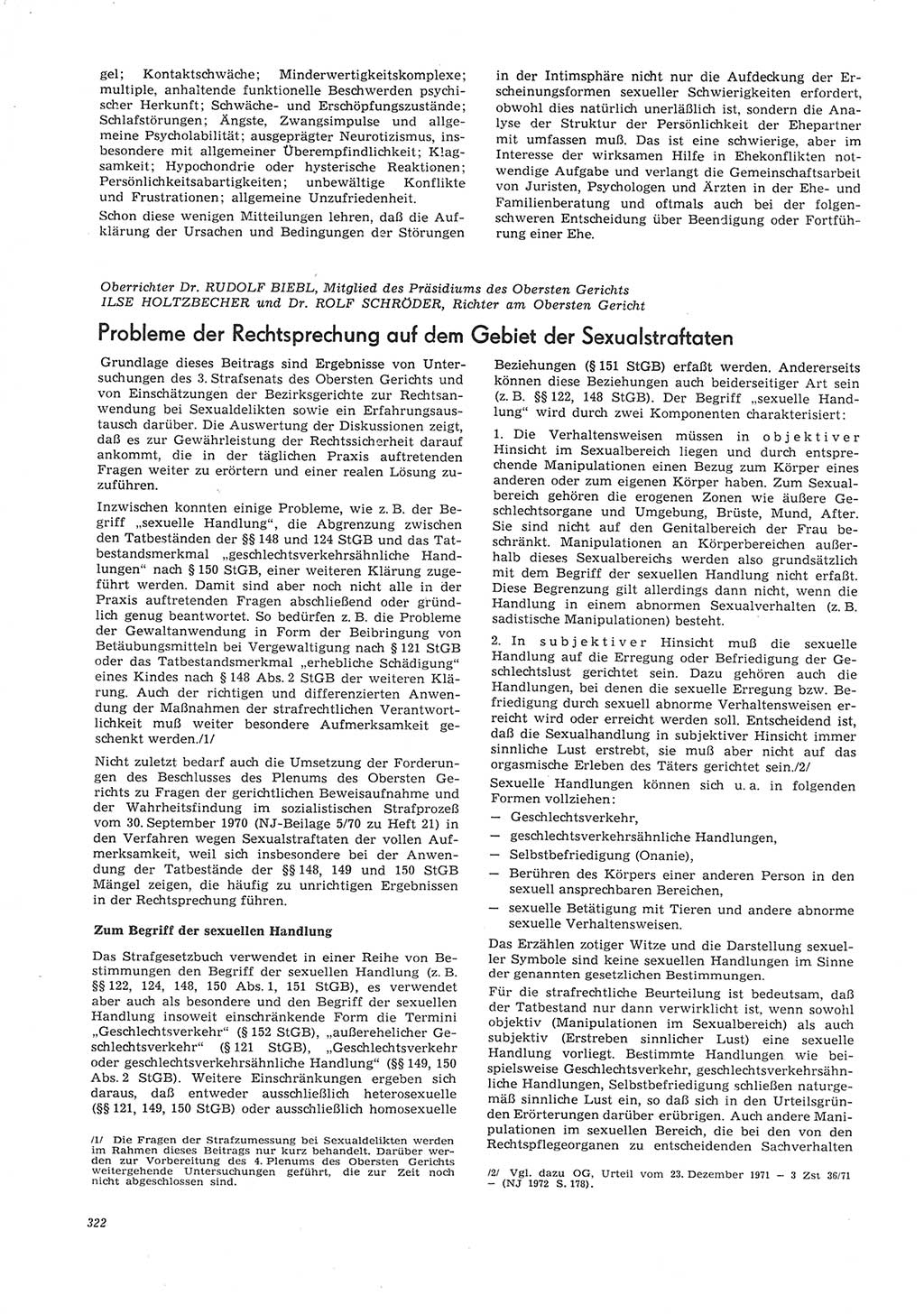 Neue Justiz (NJ), Zeitschrift für Recht und Rechtswissenschaft [Deutsche Demokratische Republik (DDR)], 26. Jahrgang 1972, Seite 322 (NJ DDR 1972, S. 322)