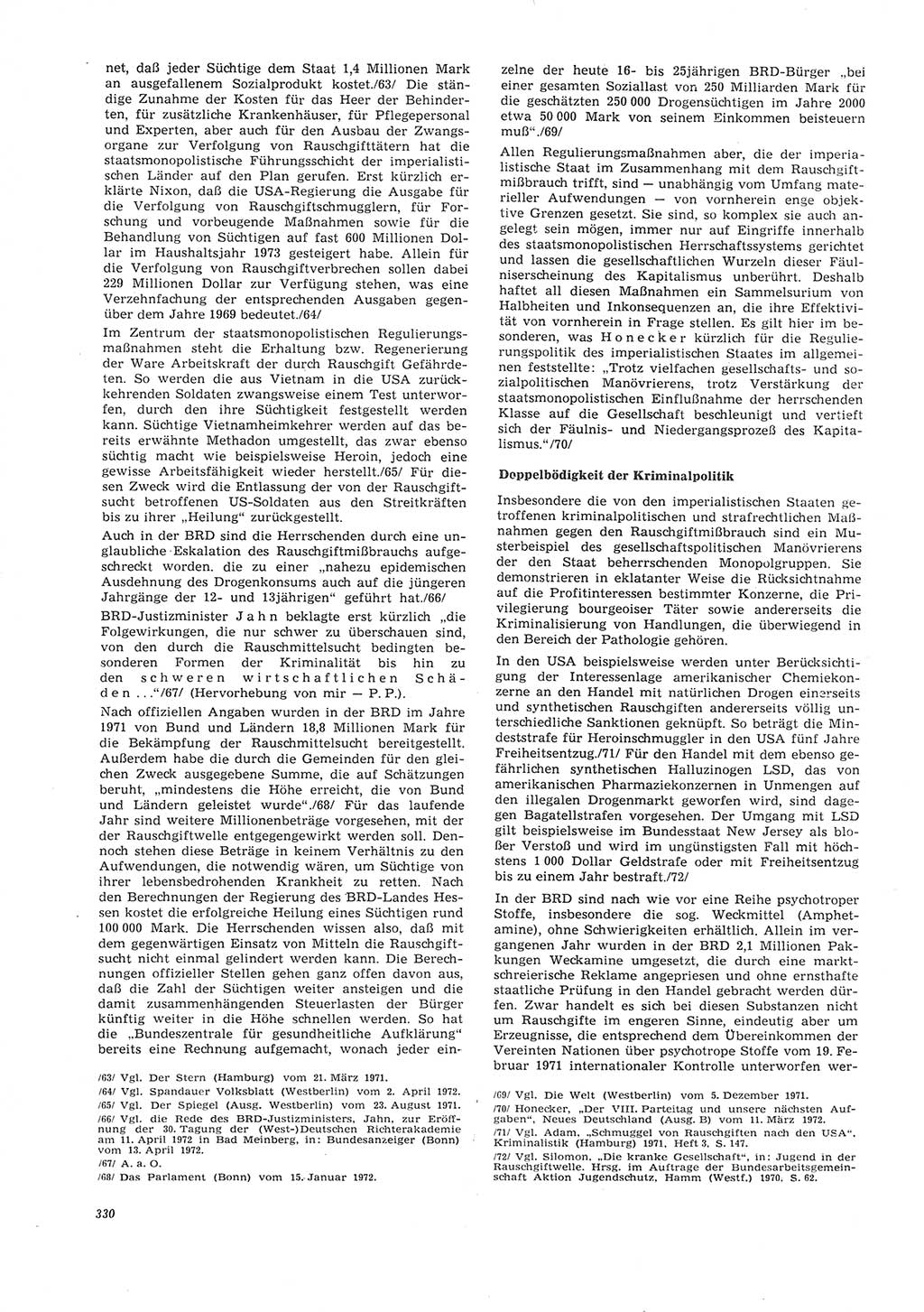 Neue Justiz (NJ), Zeitschrift für Recht und Rechtswissenschaft [Deutsche Demokratische Republik (DDR)], 26. Jahrgang 1972, Seite 330 (NJ DDR 1972, S. 330)