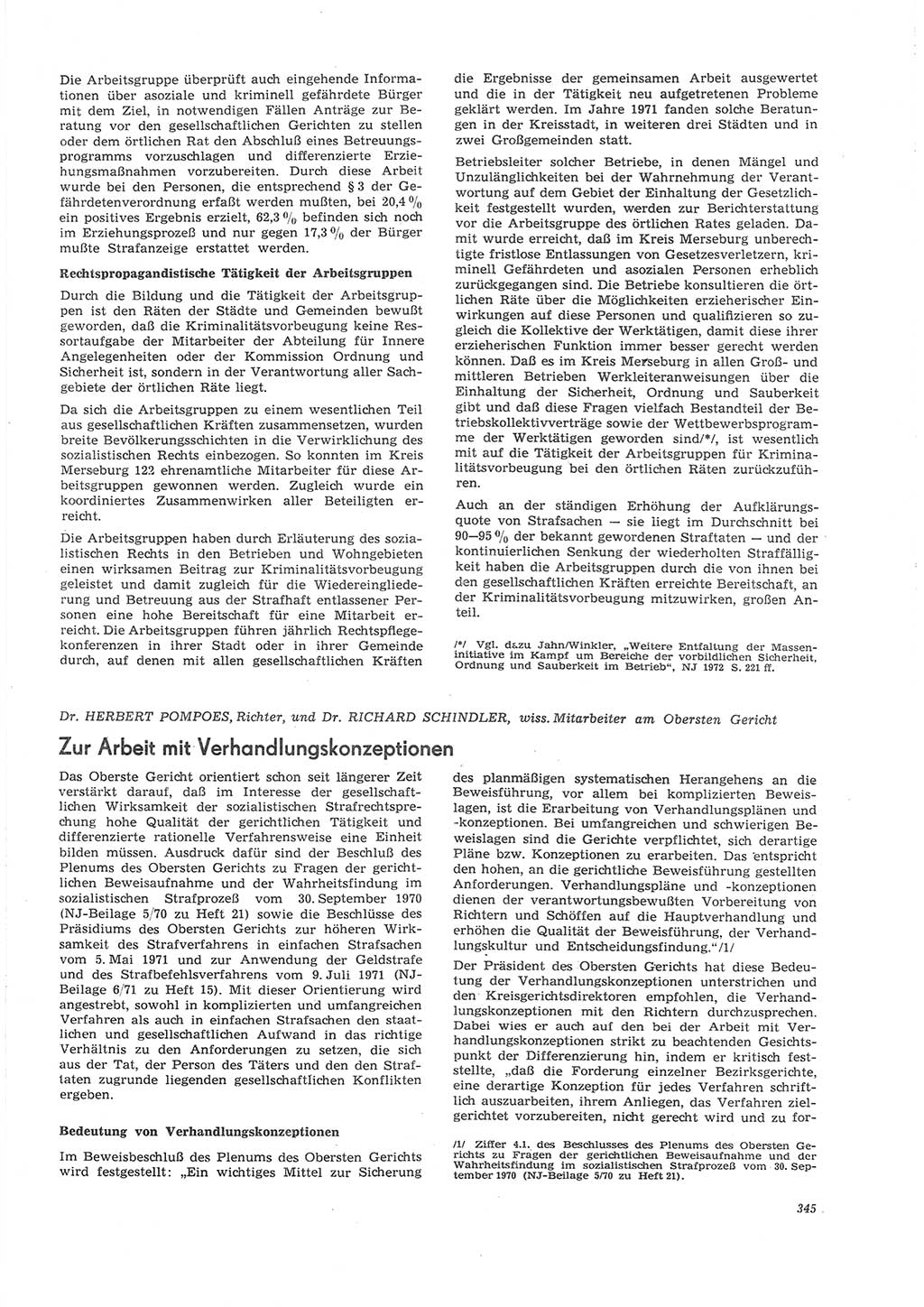 Neue Justiz (NJ), Zeitschrift für Recht und Rechtswissenschaft [Deutsche Demokratische Republik (DDR)], 26. Jahrgang 1972, Seite 345 (NJ DDR 1972, S. 345)