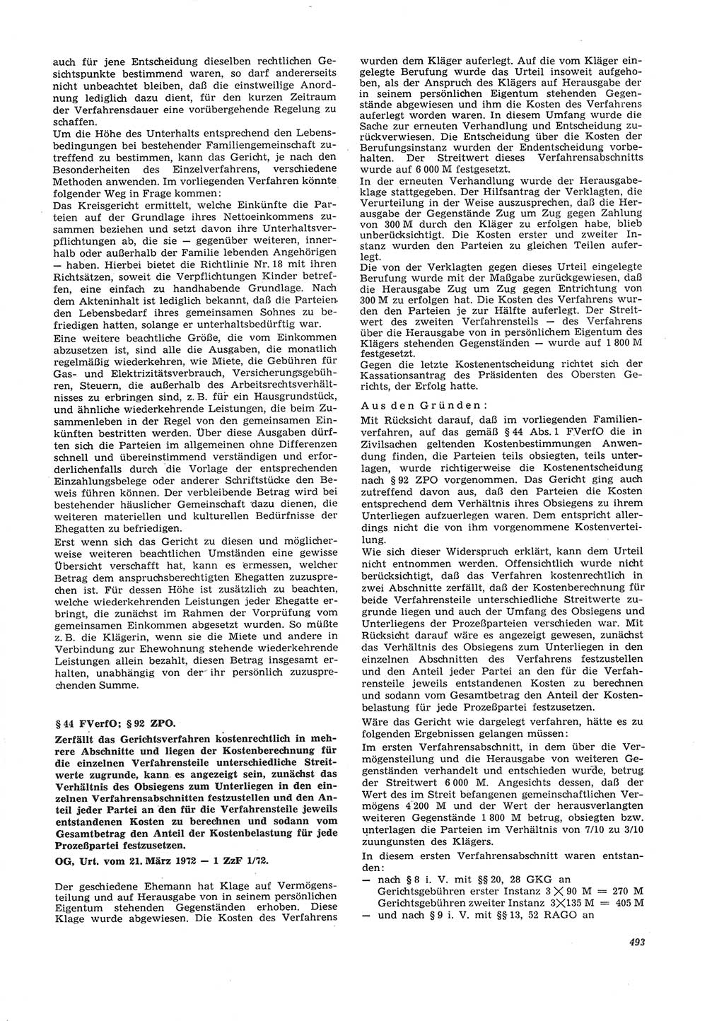 Neue Justiz (NJ), Zeitschrift für Recht und Rechtswissenschaft [Deutsche Demokratische Republik (DDR)], 26. Jahrgang 1972, Seite 493 (NJ DDR 1972, S. 493)