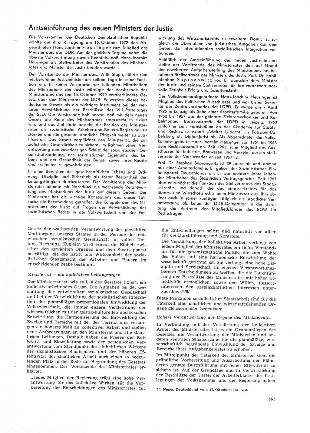 Neue Justiz (NJ), Zeitschrift für Recht und Rechtswissenschaft [Deutsche Demokratische Republik (DDR)], 26. Jahrgang 1972, Seite 661 (NJ DDR 1972, S. 661)