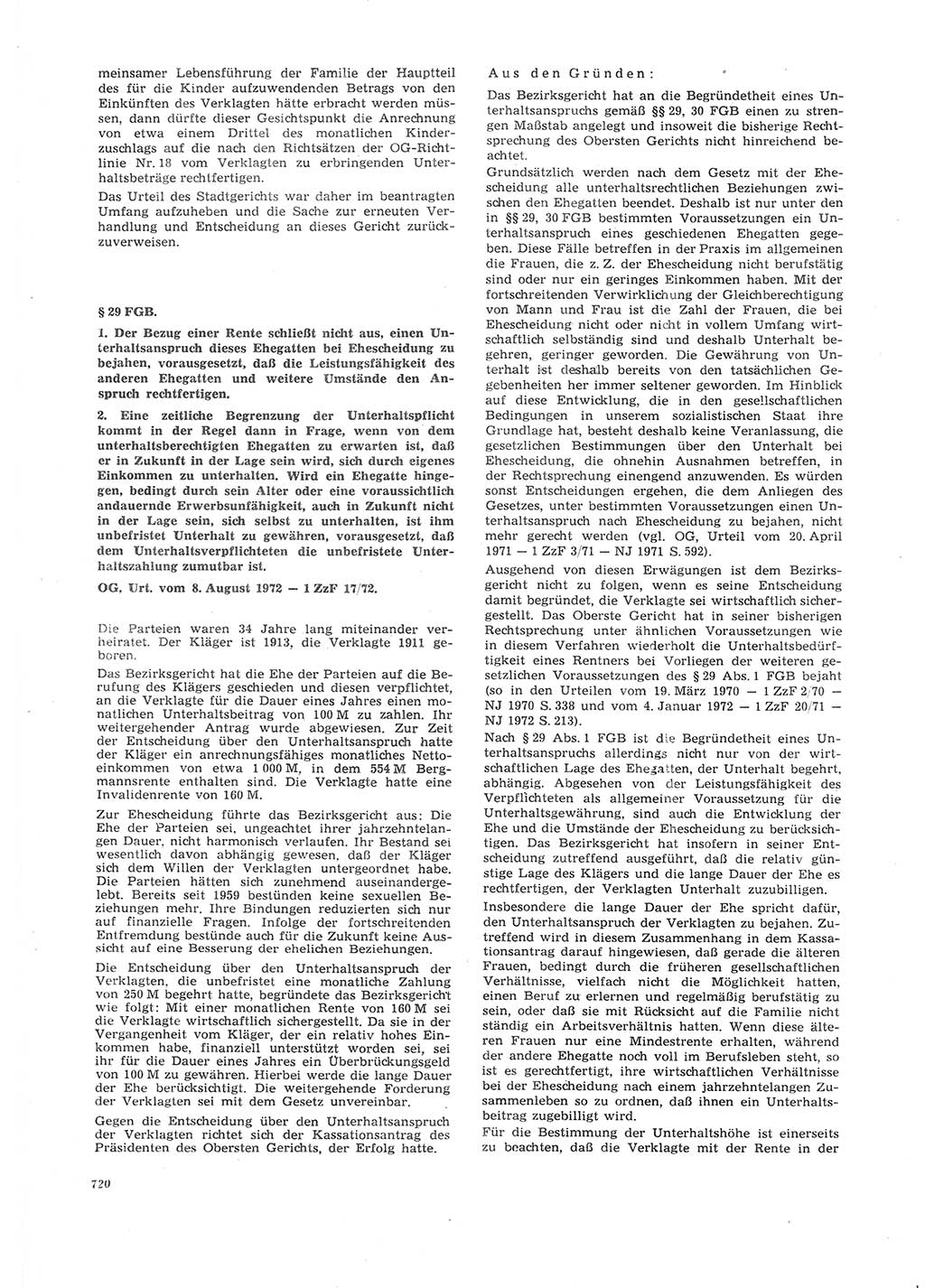 Neue Justiz (NJ), Zeitschrift für Recht und Rechtswissenschaft [Deutsche Demokratische Republik (DDR)], 26. Jahrgang 1972, Seite 720 (NJ DDR 1972, S. 720)